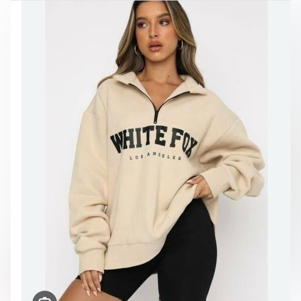 White Fox Boutique Cream Sweatshirt